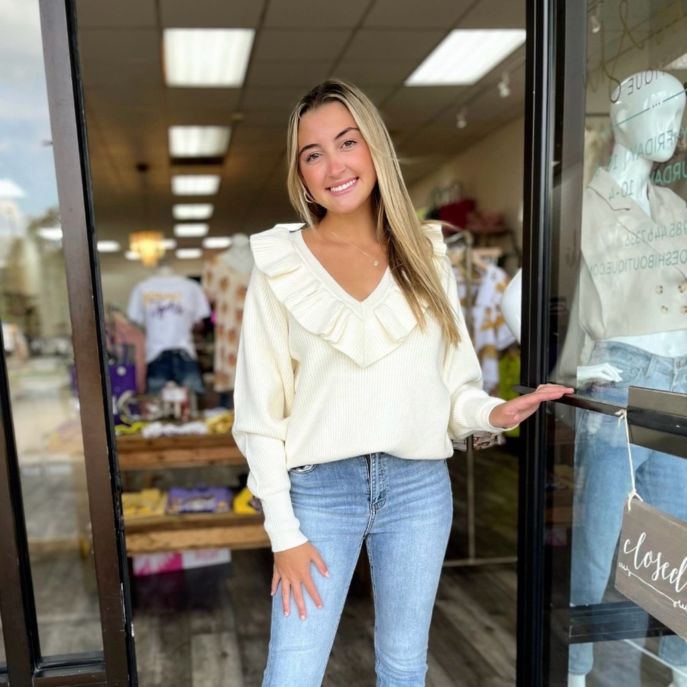 Molly Bracken sweater top in ivory